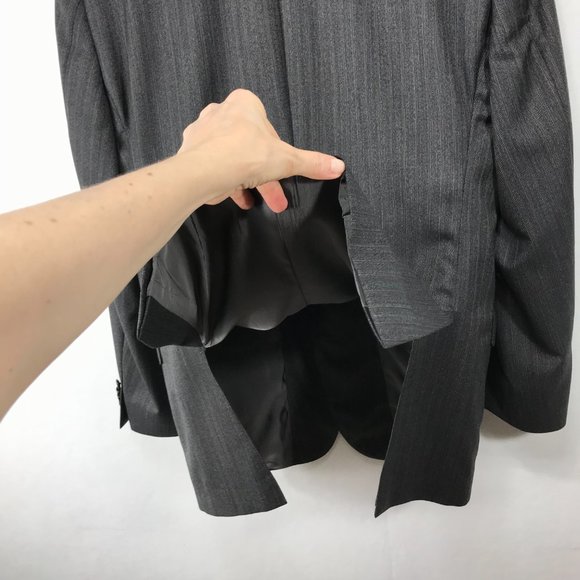 Hart Schaffner Marx Blazer Men's 42R Gray 2 Button Sport Coat Pin Stripe 2 vent - Picture 9 of 16